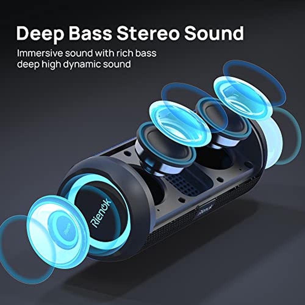 Bluetooth Speaker: RIENOK Portable 30W Dual Pairing True – Packaging
