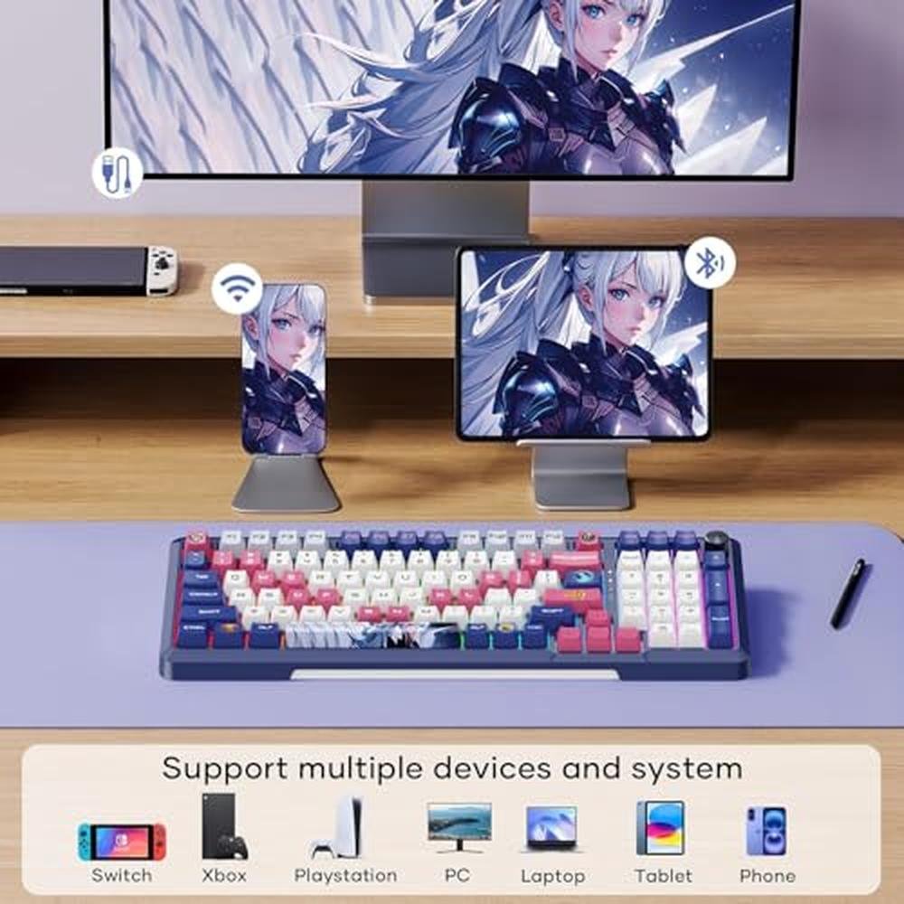 Risophy Keyboard: Risophy Wireless Mechanical Keyboard 98 – Side View