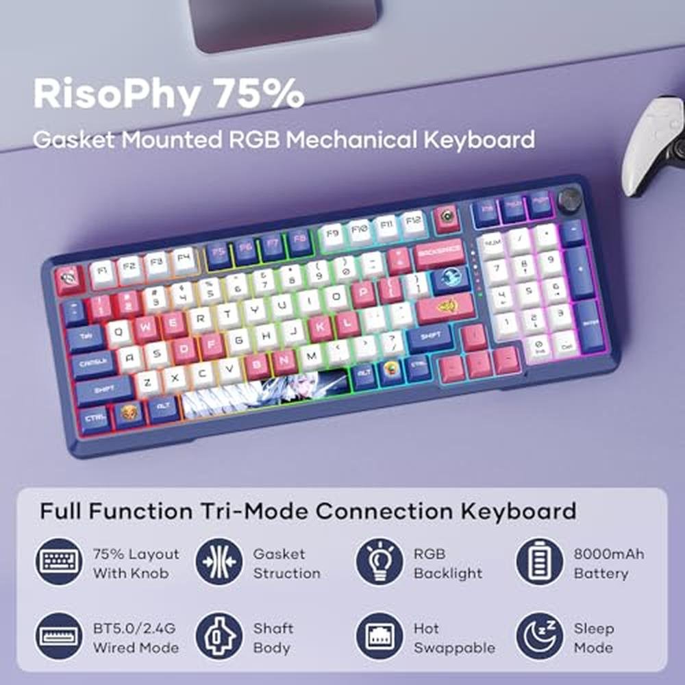 Risophy Keyboard: Risophy Wireless Mechanical Keyboard 98 – Close-up Detail