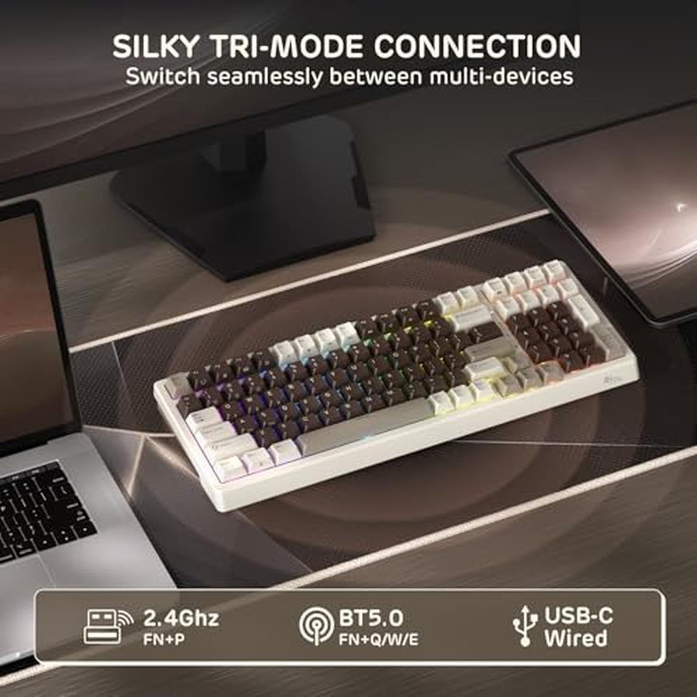 Keyboard Royal: RK ROYAL KLUDGE F99 Wireless Mechanical – Close-up Detail