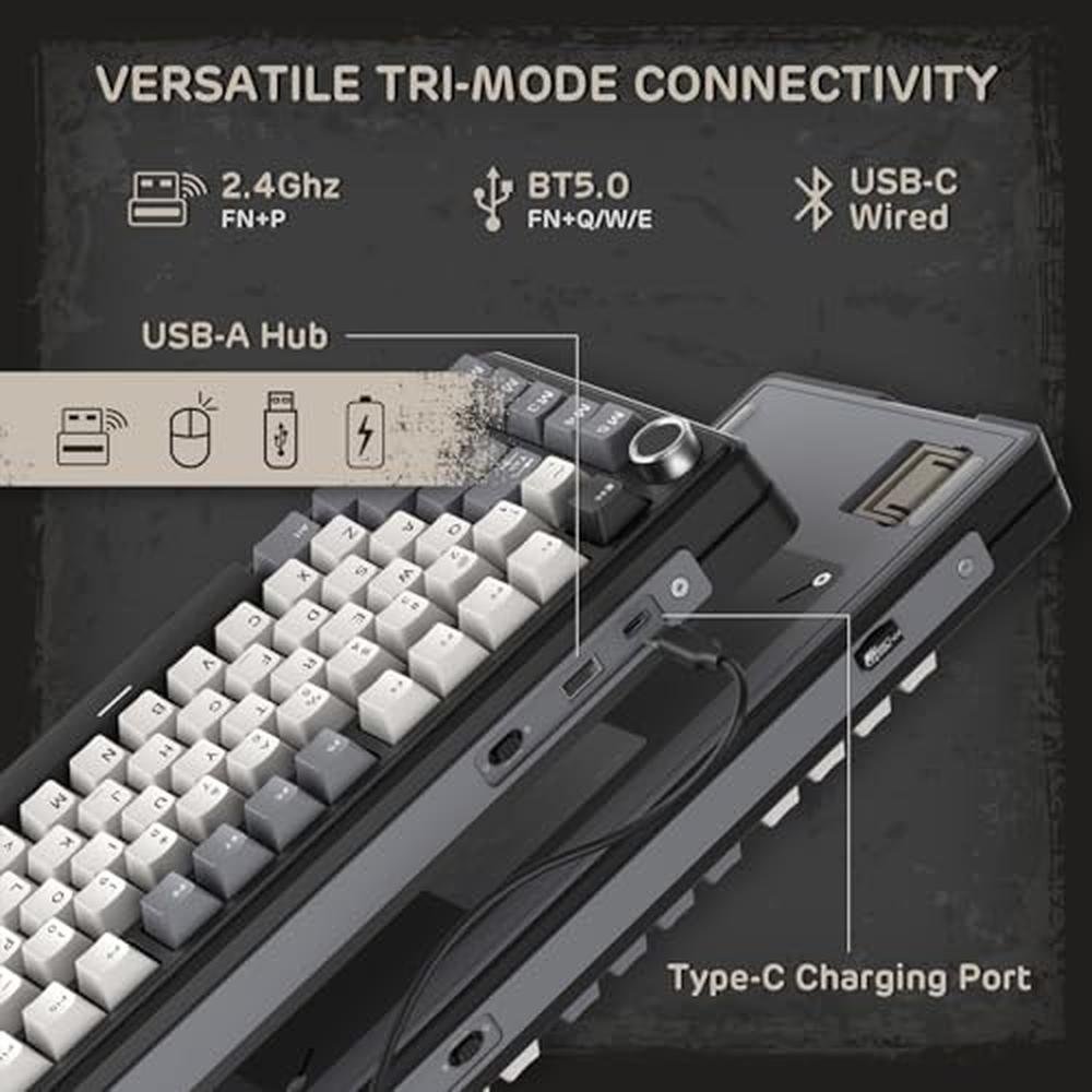 Keyboard Royal: RK ROYAL KLUDGE L75 Gasket Mount Mechanical – Close-up Detail