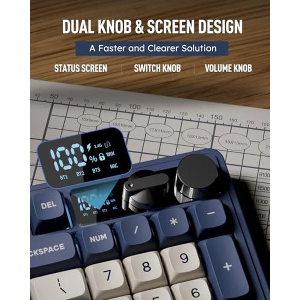 Keyboard Royal: RK ROYAL KLUDGE M100 Wireless Mechanical – Close-up Detail