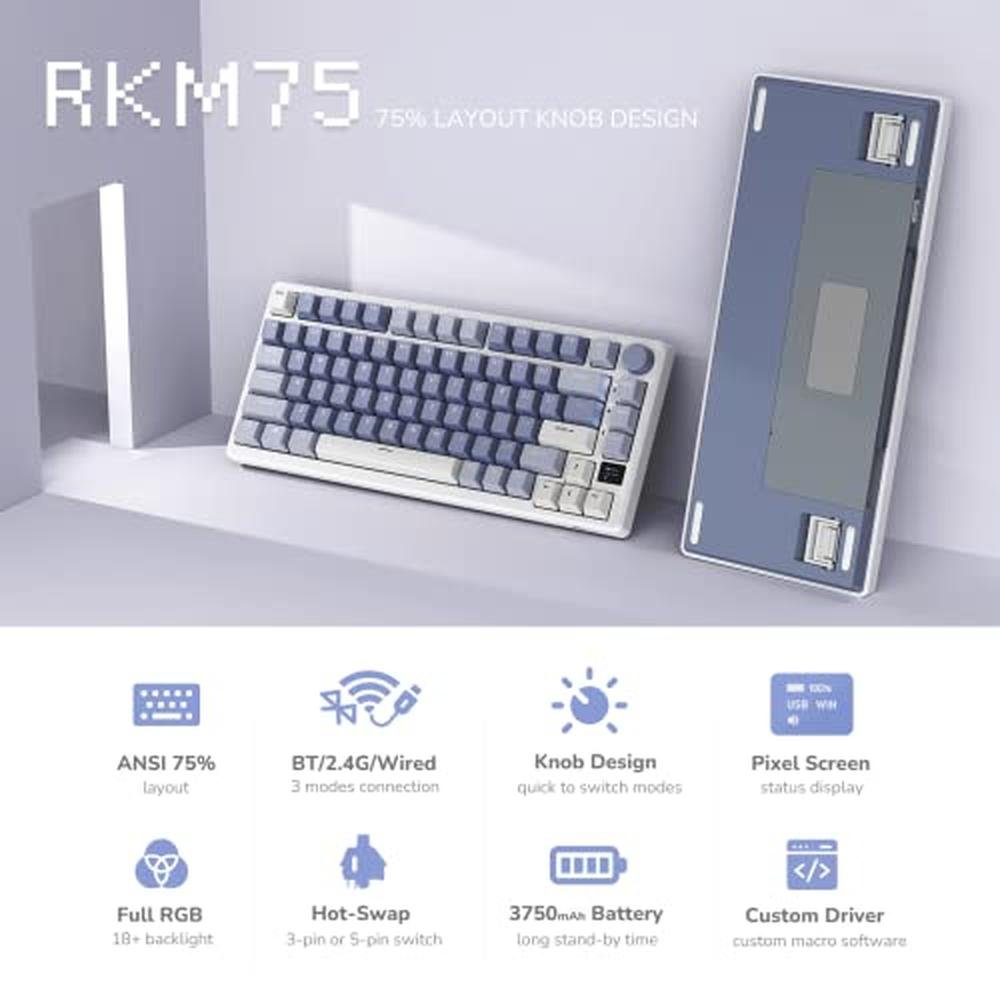 Keyboard Royal: RK ROYAL KLUDGE M75 Mechanical Keyboard – Side View