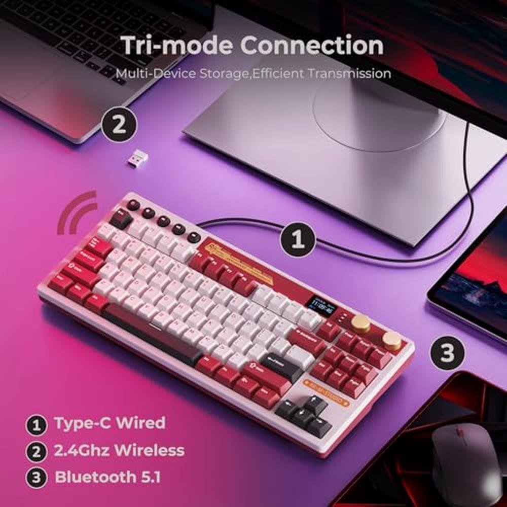 Keyboard Royal: RK ROYAL KLUDGE M87 Wireless Gaming Keyboard – Close-up Detail