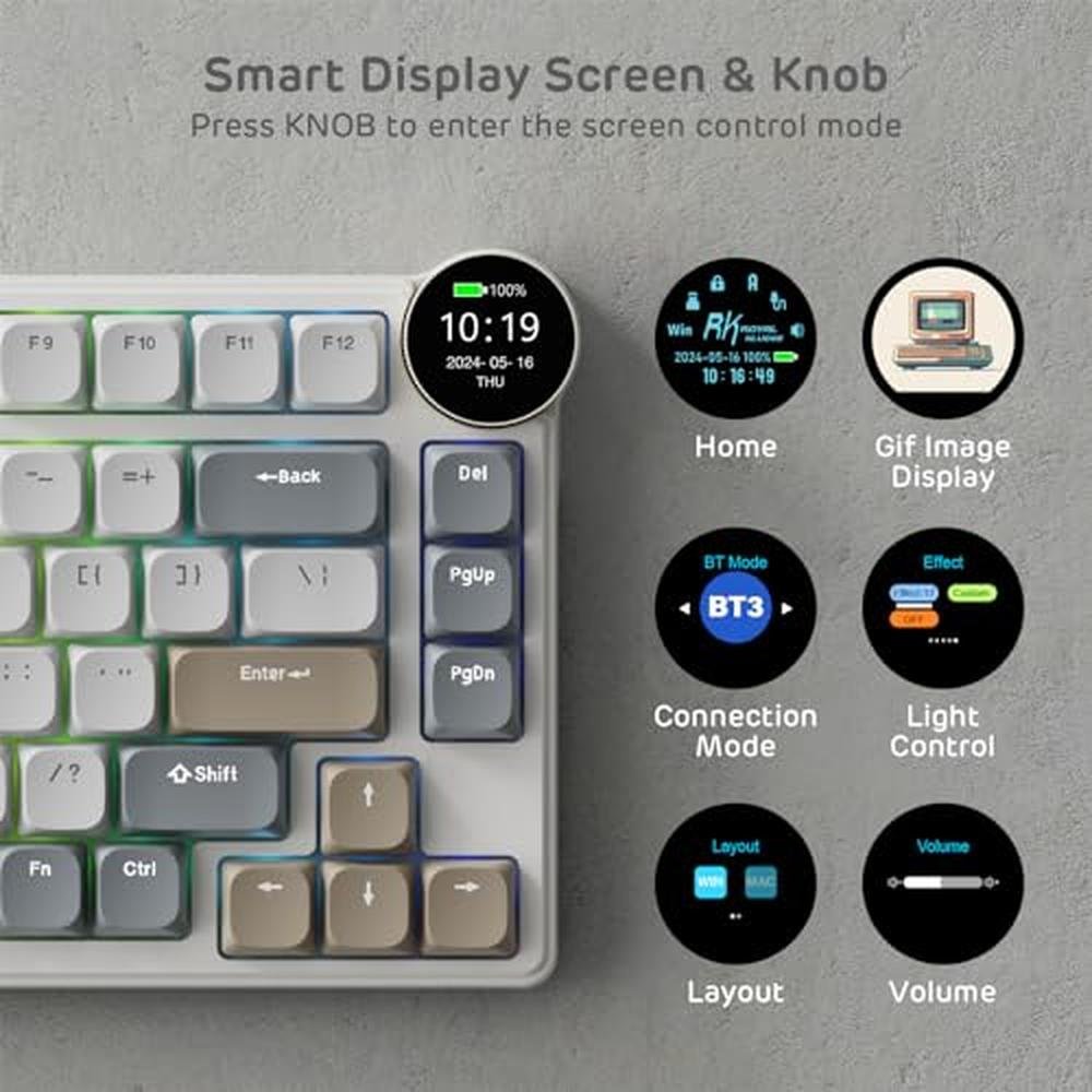 Mechanical Keyboard: RK ROYAL KLUDGE N80 Low Profile – Side View