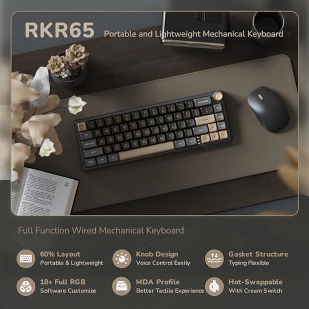 Keyboard Royal: RK ROYAL KLUDGE R65 60% RGB Backlit – Side View