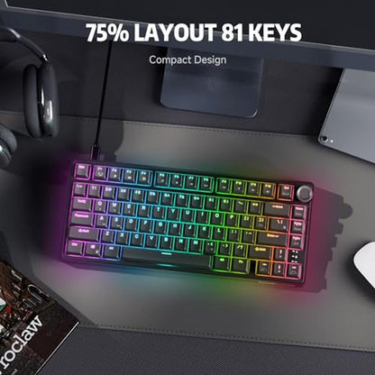 Mechanical Keyboard: RK ROYAL KLUDGE R75 75% Hot-Swap – Side View