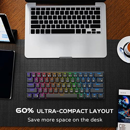 RK ROYAL KLUDGE RK61 Wireless Bluetooth Keyboard – Side View