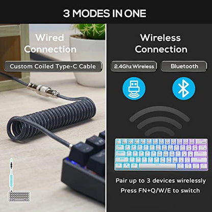 RK ROYAL KLUDGE RK61 Wireless Bluetooth Keyboard – In Use