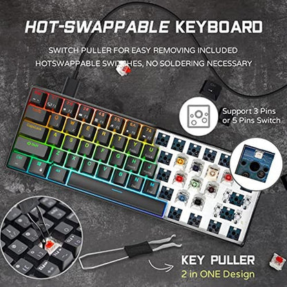 Royal Kludge RK61: 60% Mechanical Gaming Keyboard – Close-up Detail