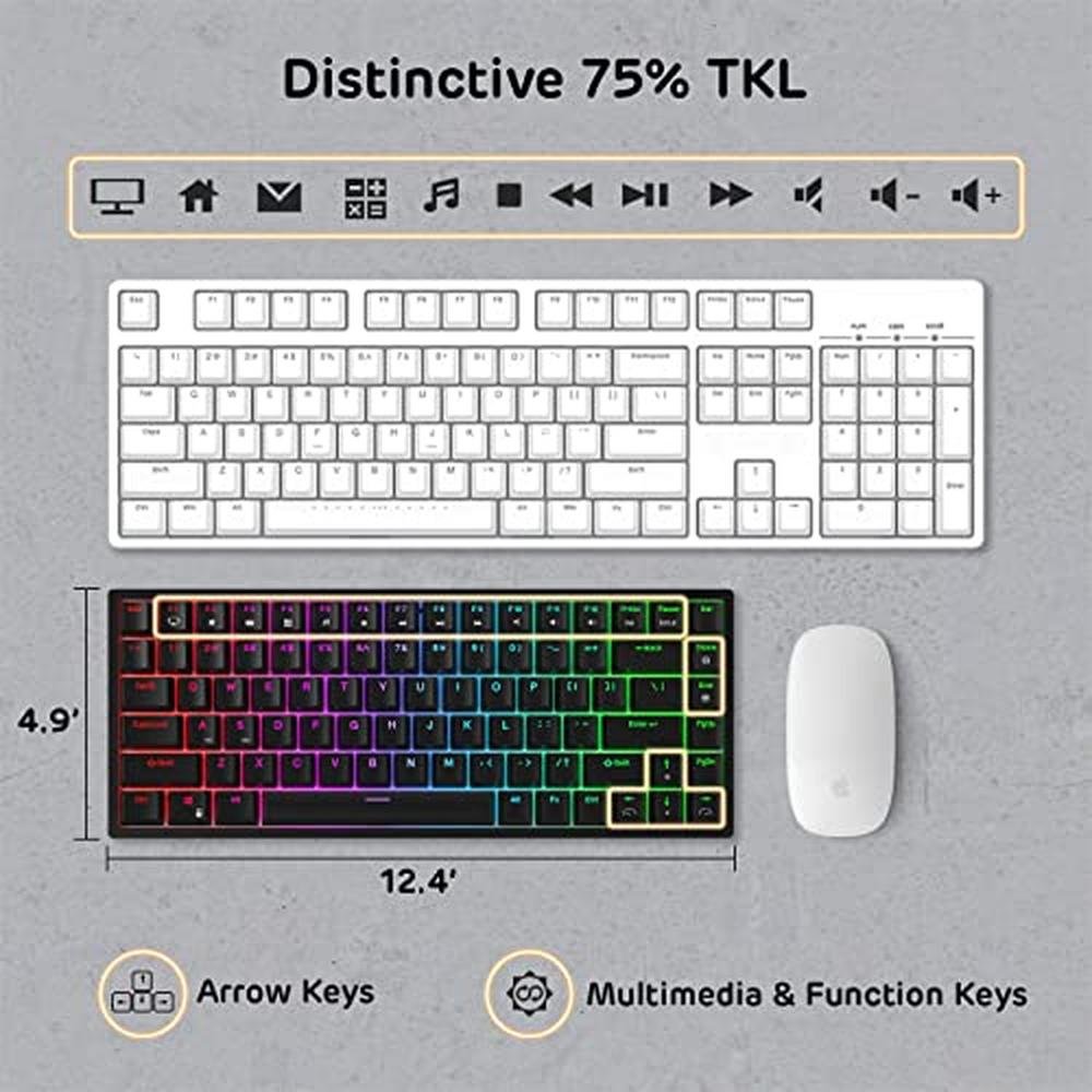 Keyboard Royal: RK ROYAL KLUDGE RK84 Wired RGB 75% Hot – Side View