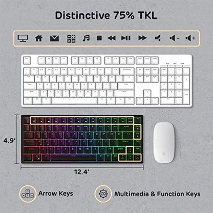 Keyboard Royal: RK ROYAL KLUDGE RK84 Wired RGB 75% Hot – Side View