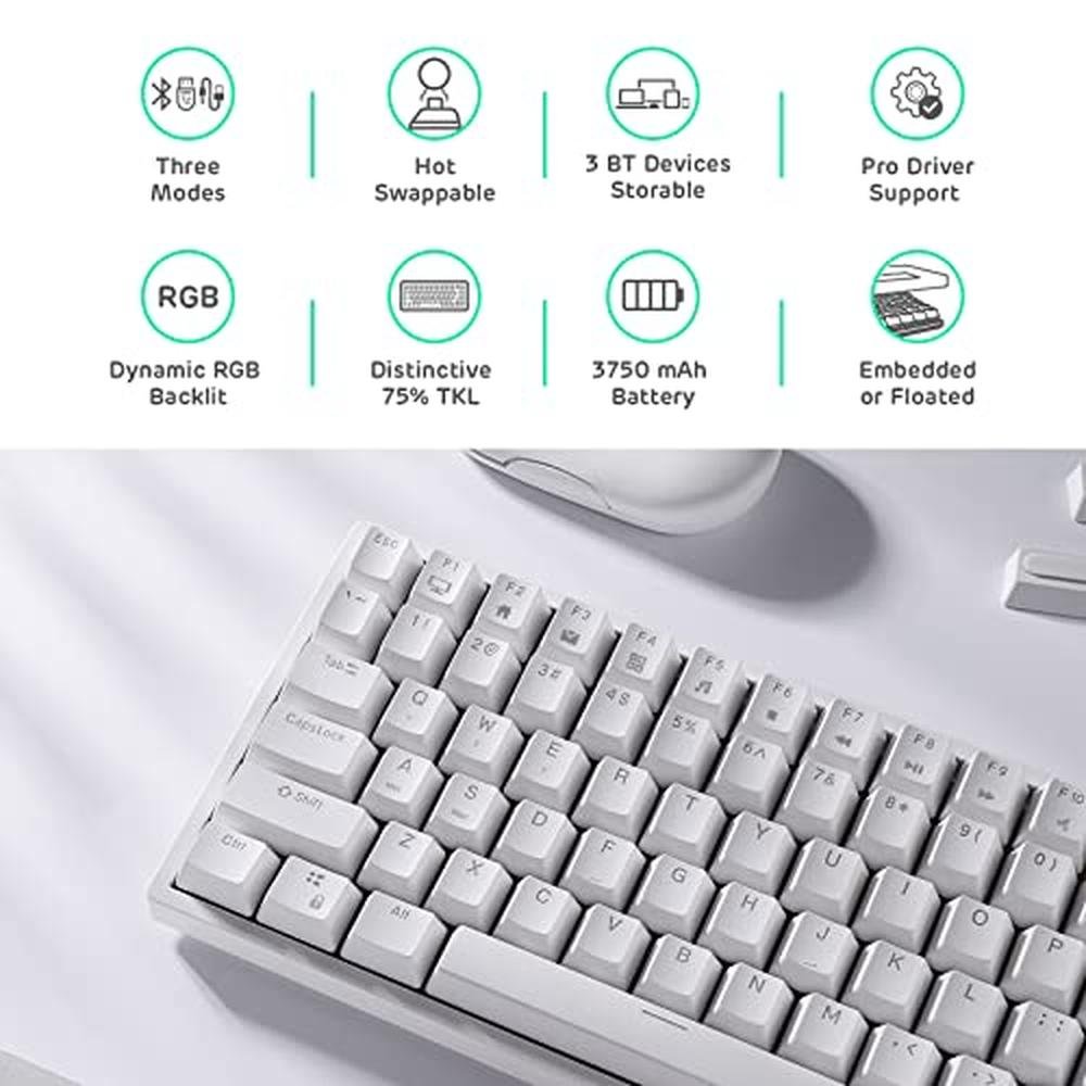 Keyboard Royal: RK ROYAL KLUDGE RK84 Wireless RGB 75% – Side View