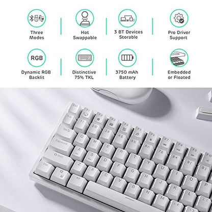 Keyboard Royal: RK ROYAL KLUDGE RK84 Wireless RGB 75% – Side View