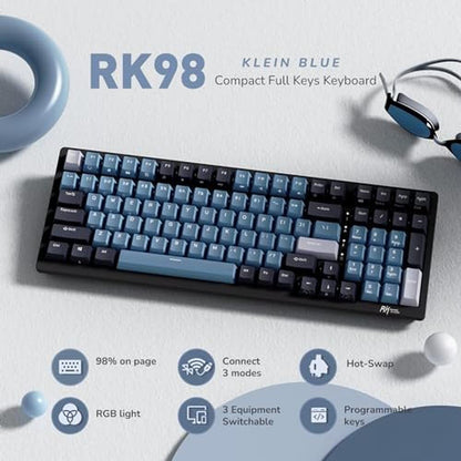 Keyboard Mechanical: RK ROYAL KLUDGE RK98 Wireless – Side View