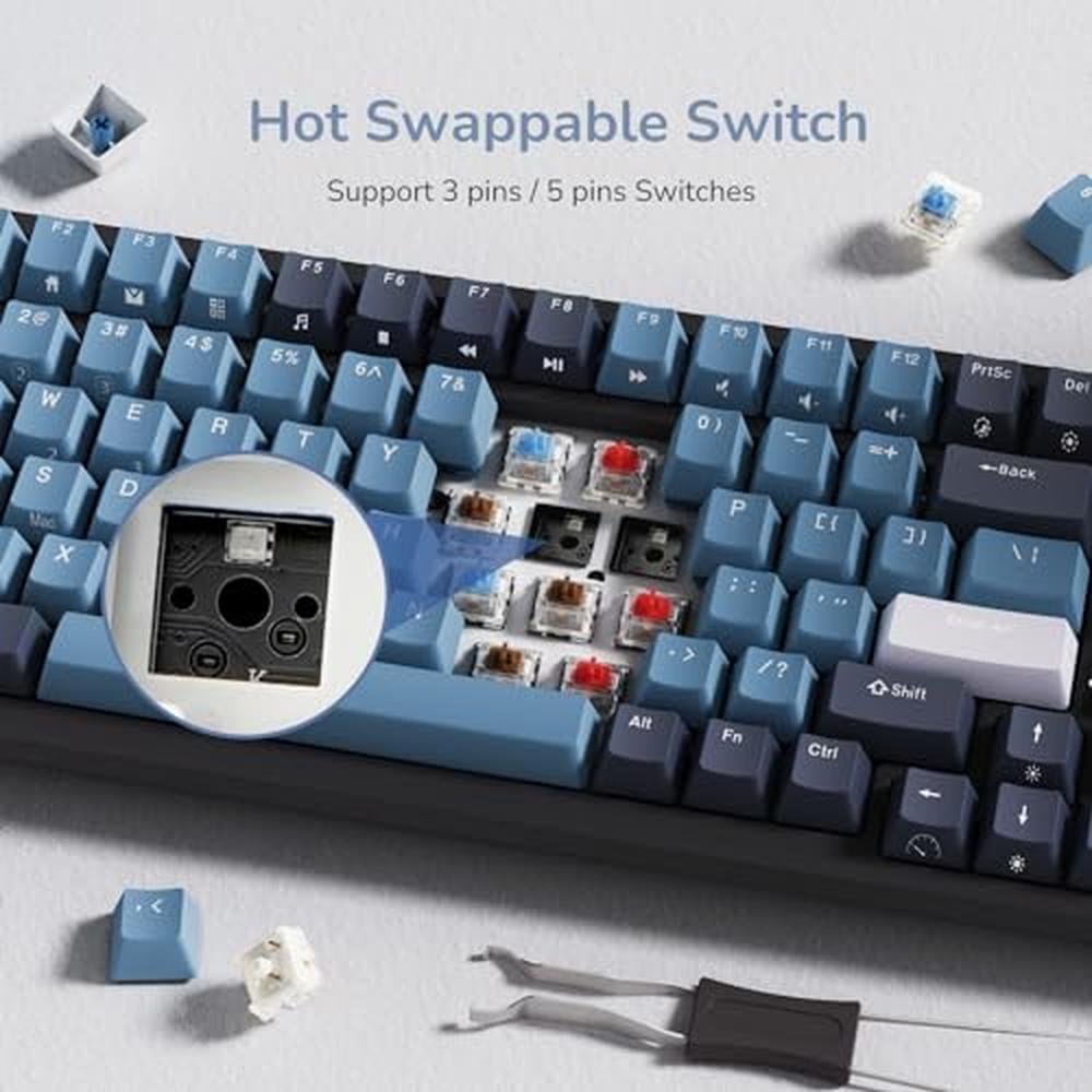 Keyboard Mechanical: RK ROYAL KLUDGE RK98 Wireless – In Use