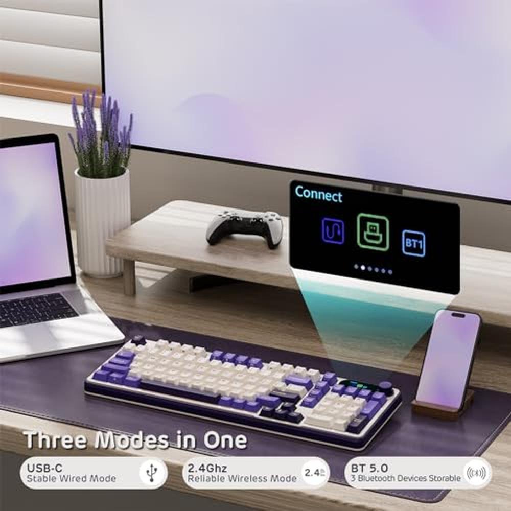 Keyboard Gaming: RK ROYAL KLUDGE S98 Mechanical Keyboard – Side View