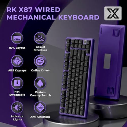 Keyboard Royal: RK ROYAL KLUDGE X87 Mechanical Keyboard 75% – Side View