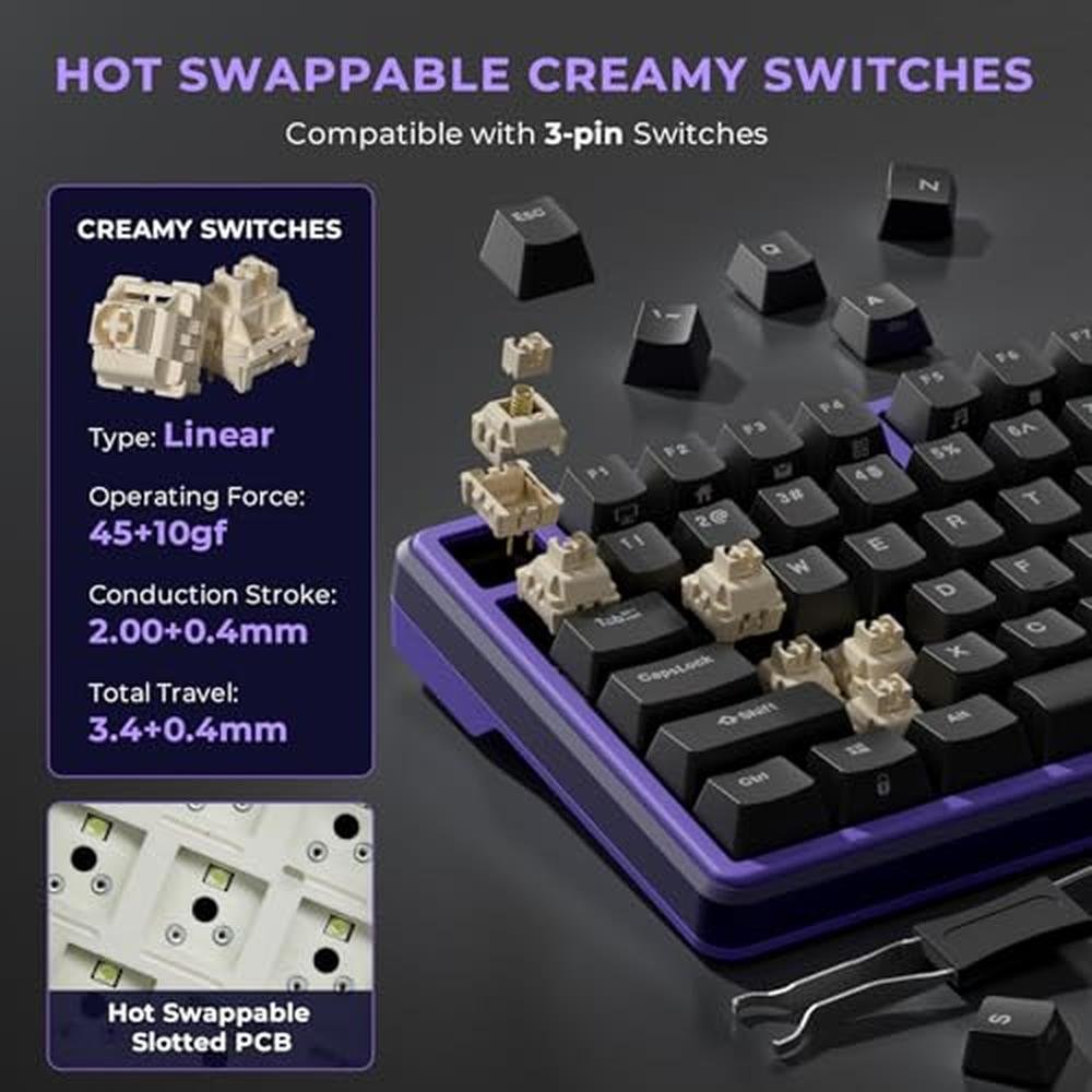 Keyboard Royal: RK ROYAL KLUDGE X87 Mechanical Keyboard 75% – In Use