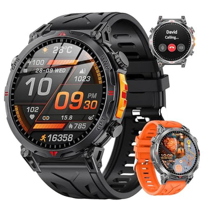 Rmana Military Smart Watch: Rmana 2025 GPS 1.56 AMOLED – Front View