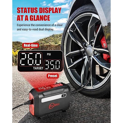 Air Portable Compressor: ROCGWORLD R8 Tire Inflator – Close-up Detail