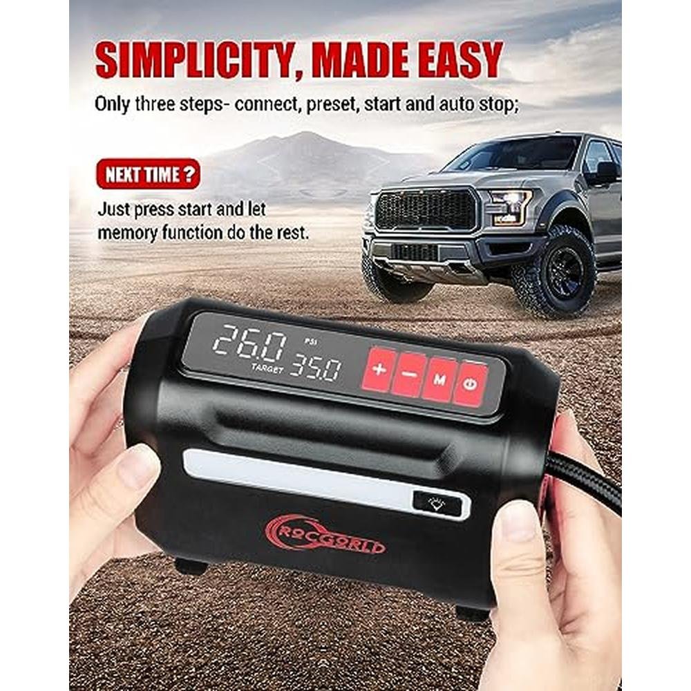 Air Portable Compressor: ROCGWORLD R8 Tire Inflator – In Use