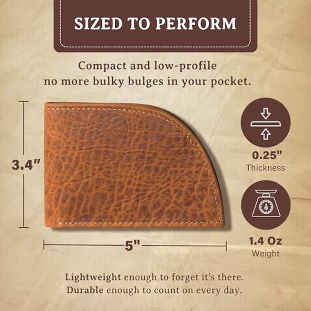 ROGUE WALLET Genuine Bison Leather Wallets for Men – Close-up Detail