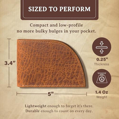 ROGUE WALLET Genuine Bison Leather Wallets for Men – Close-up Detail