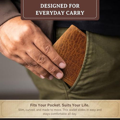 ROGUE WALLET Genuine Bison Leather Wallets for Men – In Use