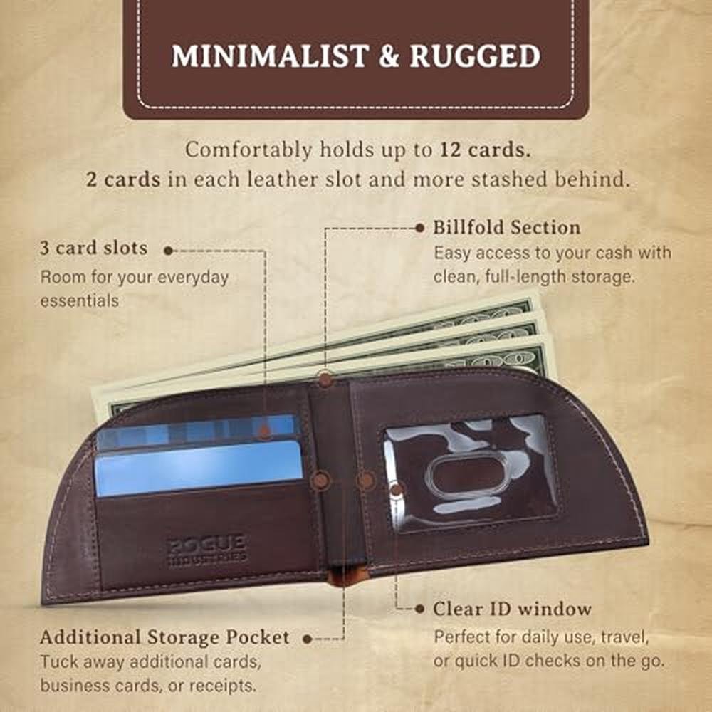 ROGUE WALLET Genuine Bison Leather Wallets for Men – Packaging