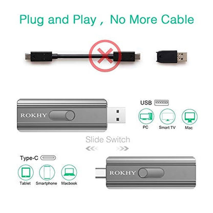 500gb Flash Drive: Rokhy Extreme Portable Mini External SSD – Side View