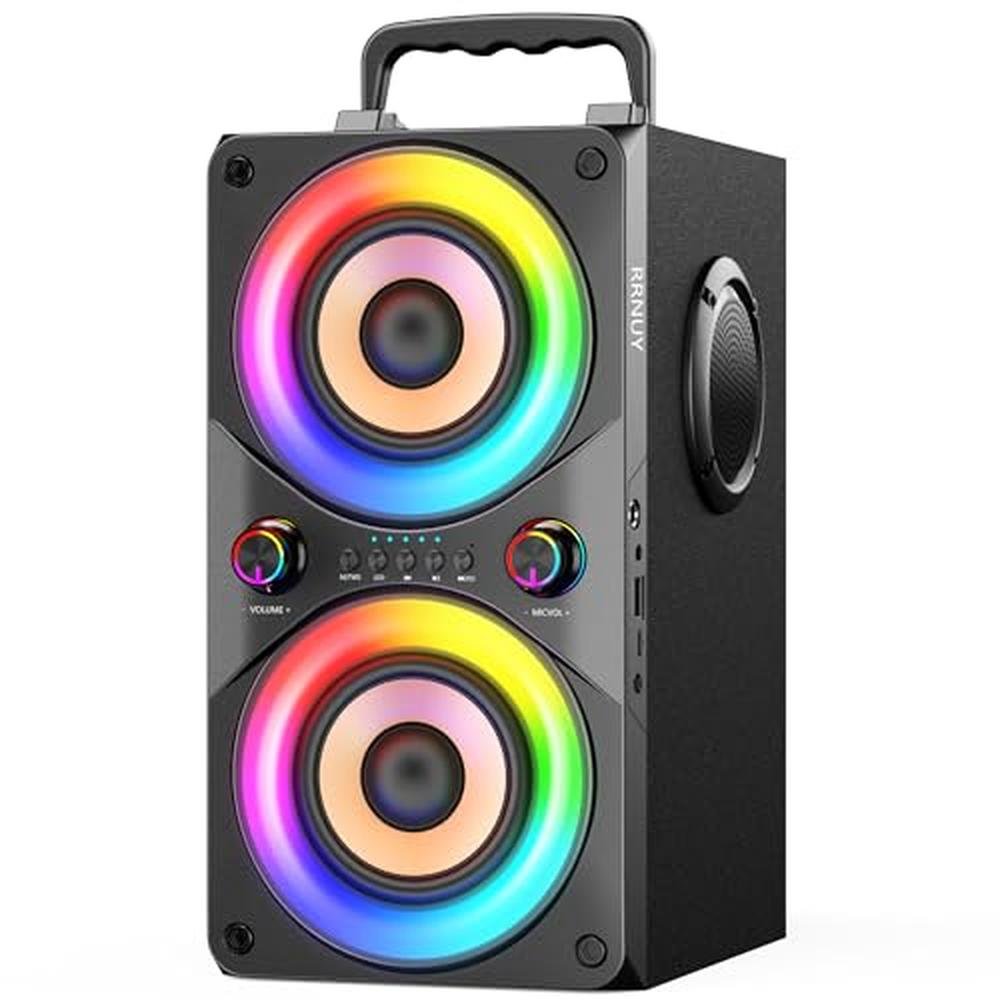 RRNUY Bluetooth Speaker: 100W Portable Big Powerful Deep – Front View