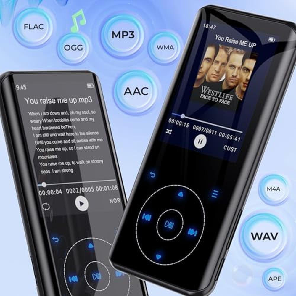 RUIZU 64GB MP3 Player with Bluetooth 5.3 – Side View