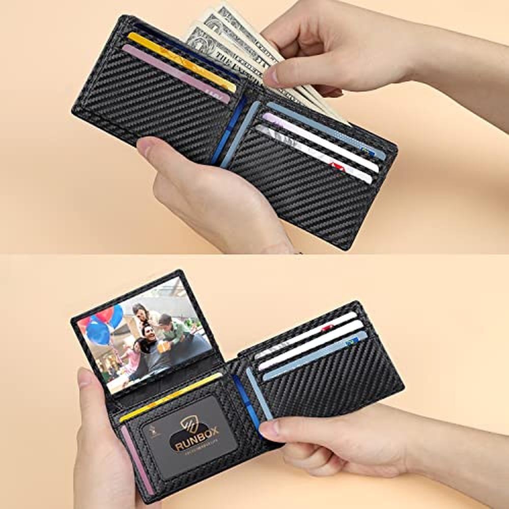 RUNBOX Men's Wallets 15 Card Holder Slim Rfid Leather 2 ID – In Use