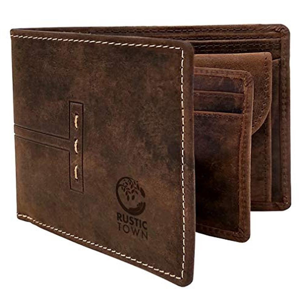 RUSTIC TOWN Full Grain Leather Wallet for Men – Front View