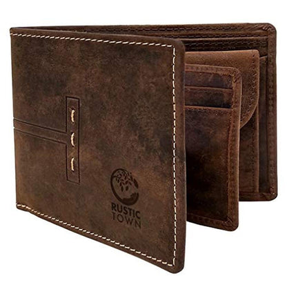 RUSTIC TOWN Full Grain Leather Wallet for Men – Front View