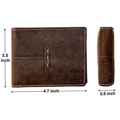 RUSTIC TOWN Full Grain Leather Wallet for Men – Close-up Detail