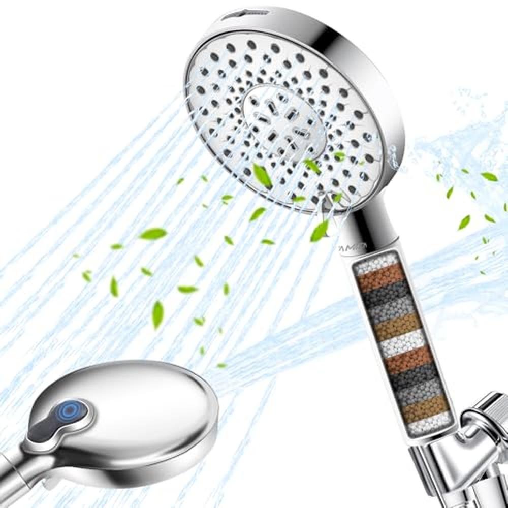 Shower Head: Ryamen Filtered Shower Head with Handheld High – Front View
