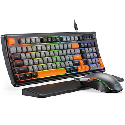 Gaming Keyboard: SABLUTE Quiet Membrane Keyboard with RGB – Front View