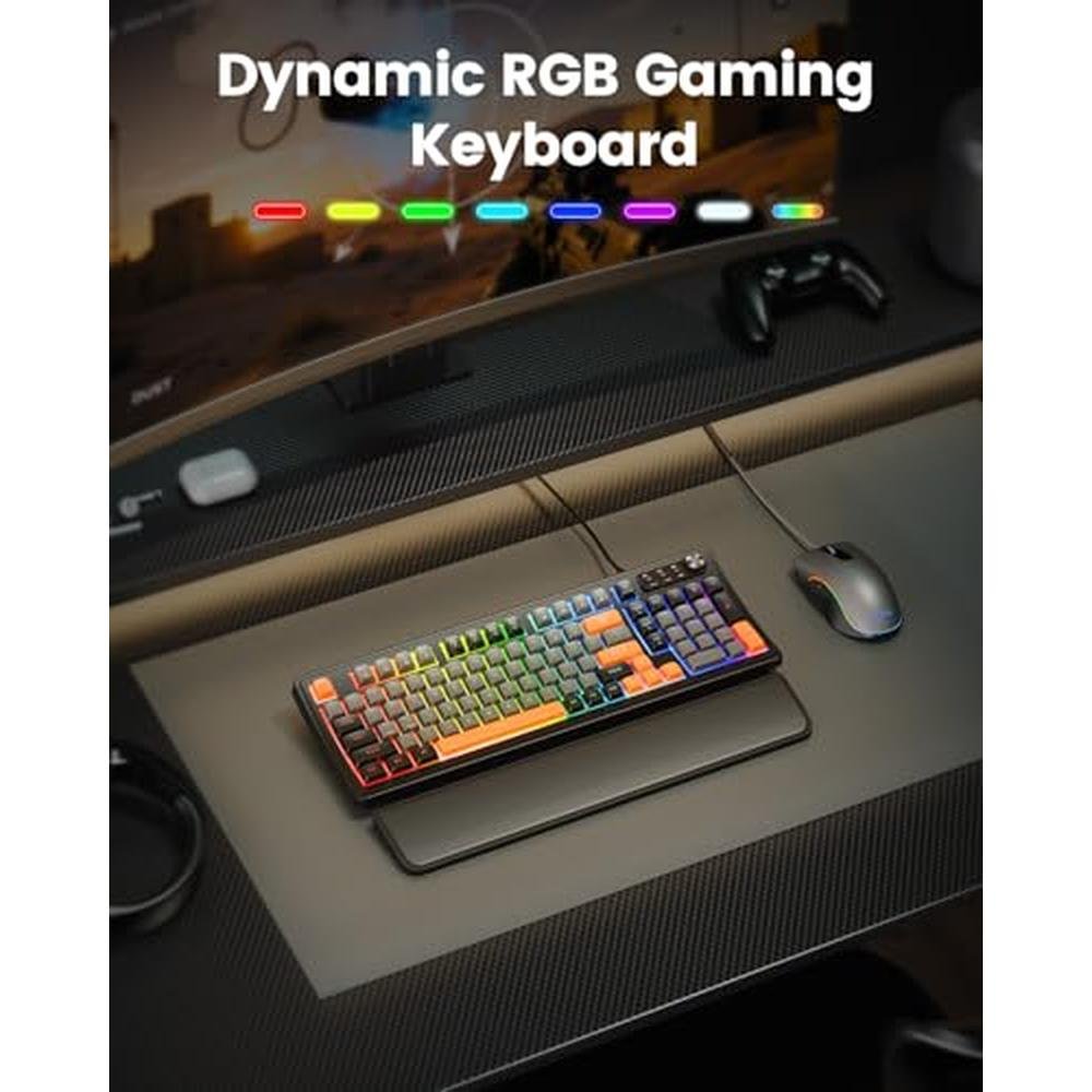 Gaming Keyboard: SABLUTE Quiet Membrane Keyboard with RGB – Side View