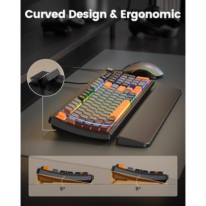 Gaming Keyboard: SABLUTE Quiet Membrane Keyboard with RGB – In Use