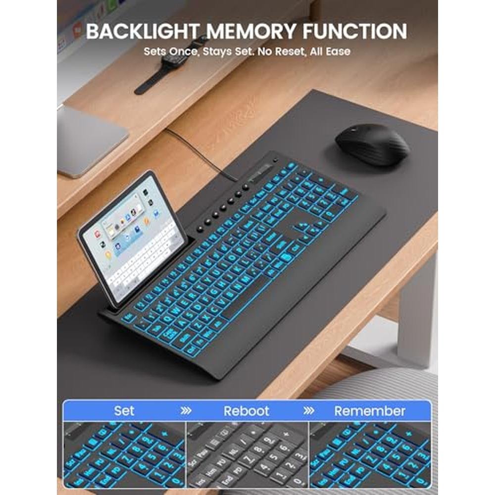 Sablute Keyboard: SABLUTE Large Print Backlit Keyboard USB – Close-up Detail