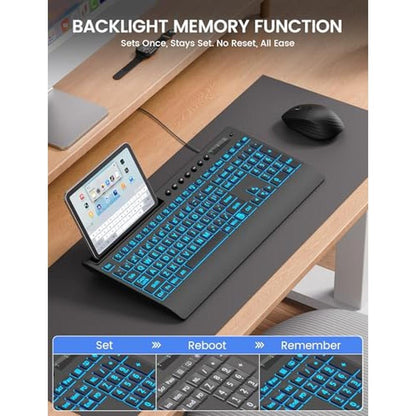 Sablute Keyboard: SABLUTE Large Print Backlit Keyboard USB – Close-up Detail