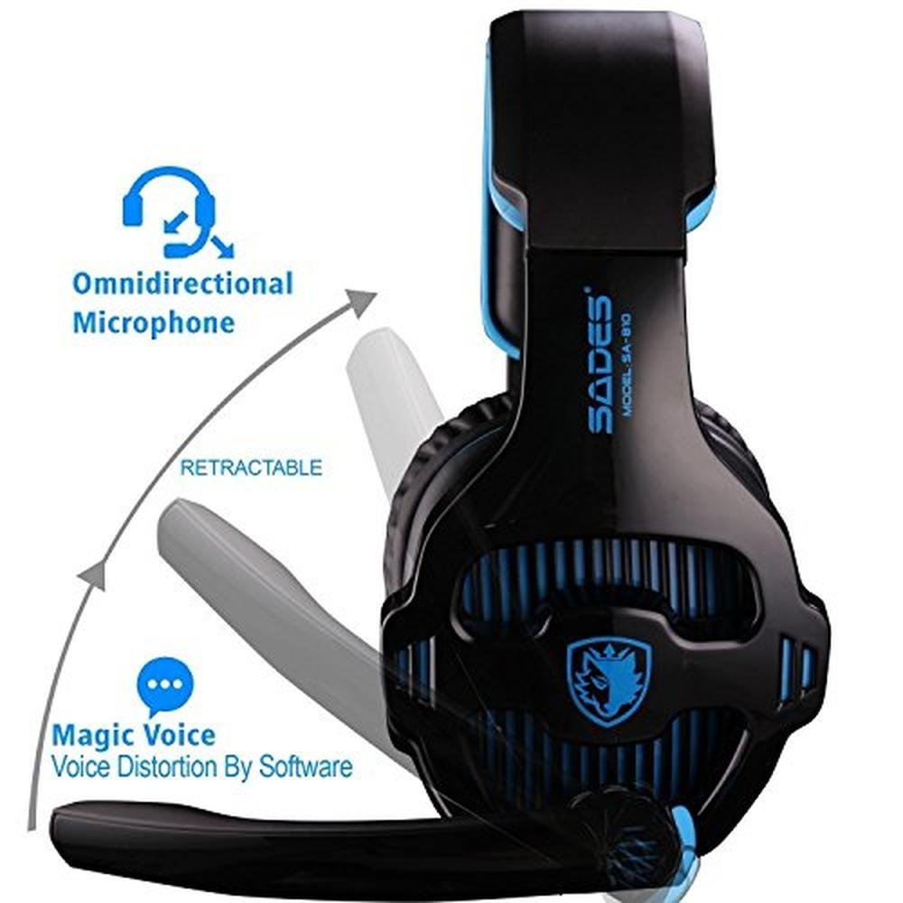 SADES SA810: SADES SA810 Gaming Headset 3.5mm Over-Ear with – Close-up Detail