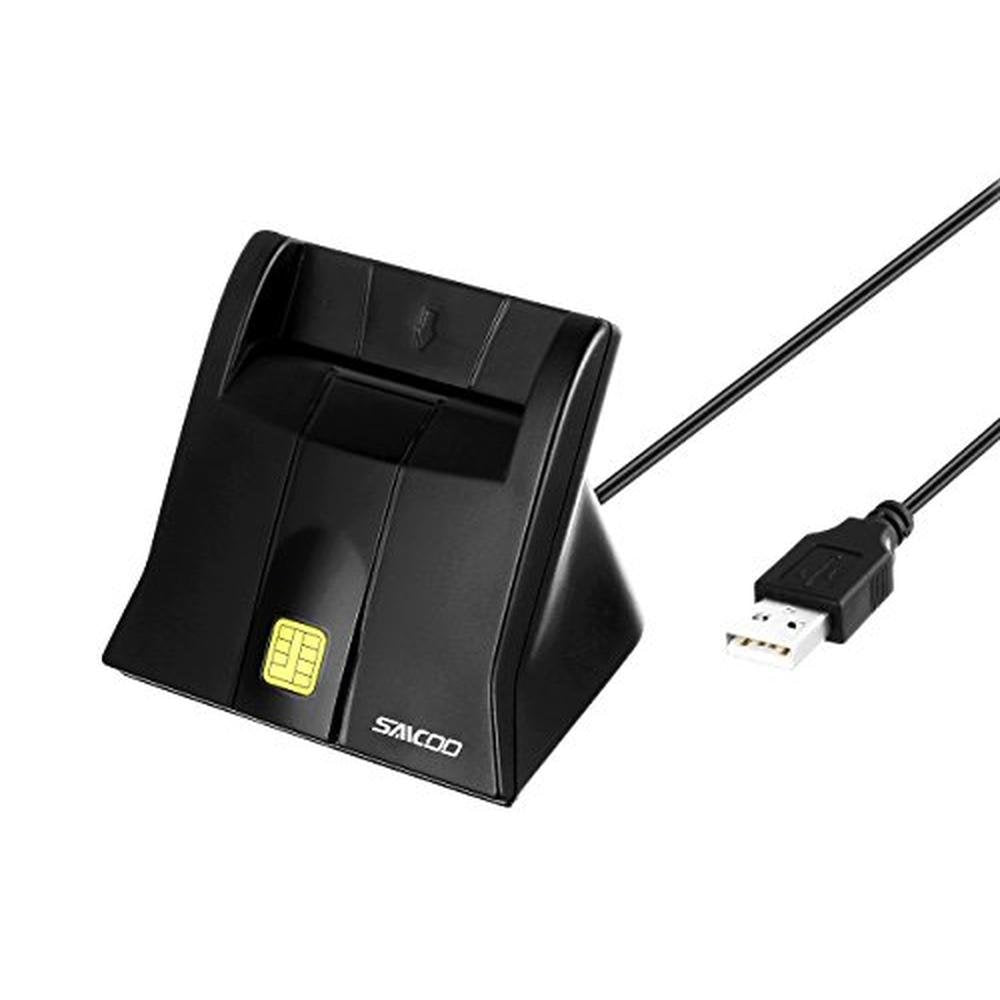 SAICOO Smart Card Reader: DOD Military-Grade USB Common – Front View