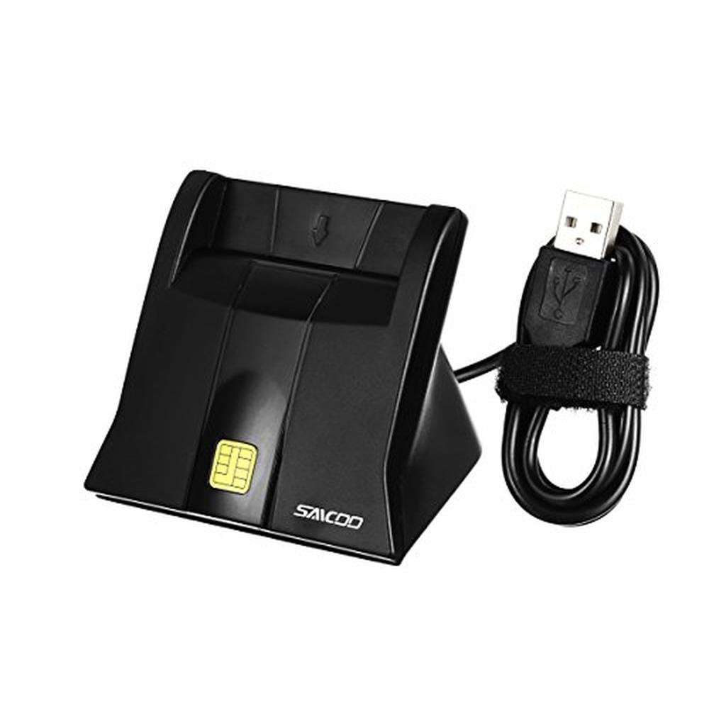 SAICOO Smart Card Reader: DOD Military-Grade USB Common – Close-up Detail