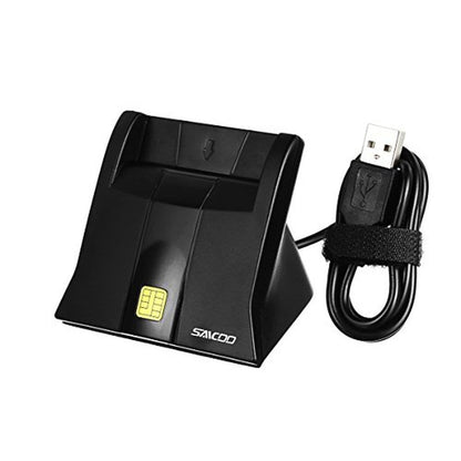 SAICOO Smart Card Reader: DOD Military-Grade USB Common – Close-up Detail
