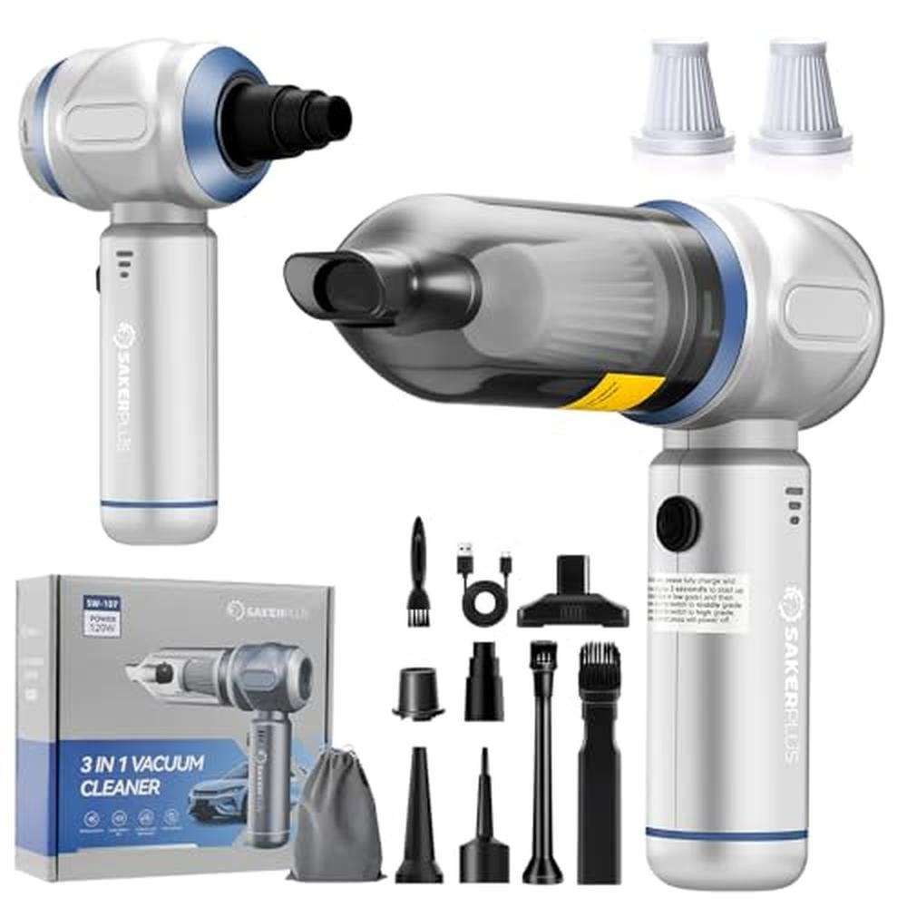 Vacuum Car: SakerPlus Portable Cordless 3-in-1 Handheld – Front View