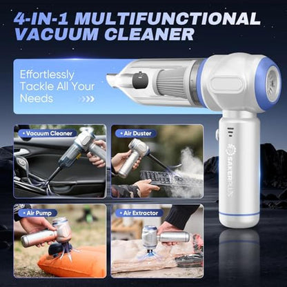 Vacuum Car: SakerPlus Portable Cordless 3-in-1 Handheld – Side View
