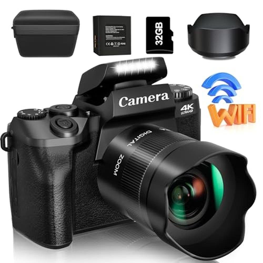 Camera: Saneen Digital Camera 4K Cameras for Photography – Front View